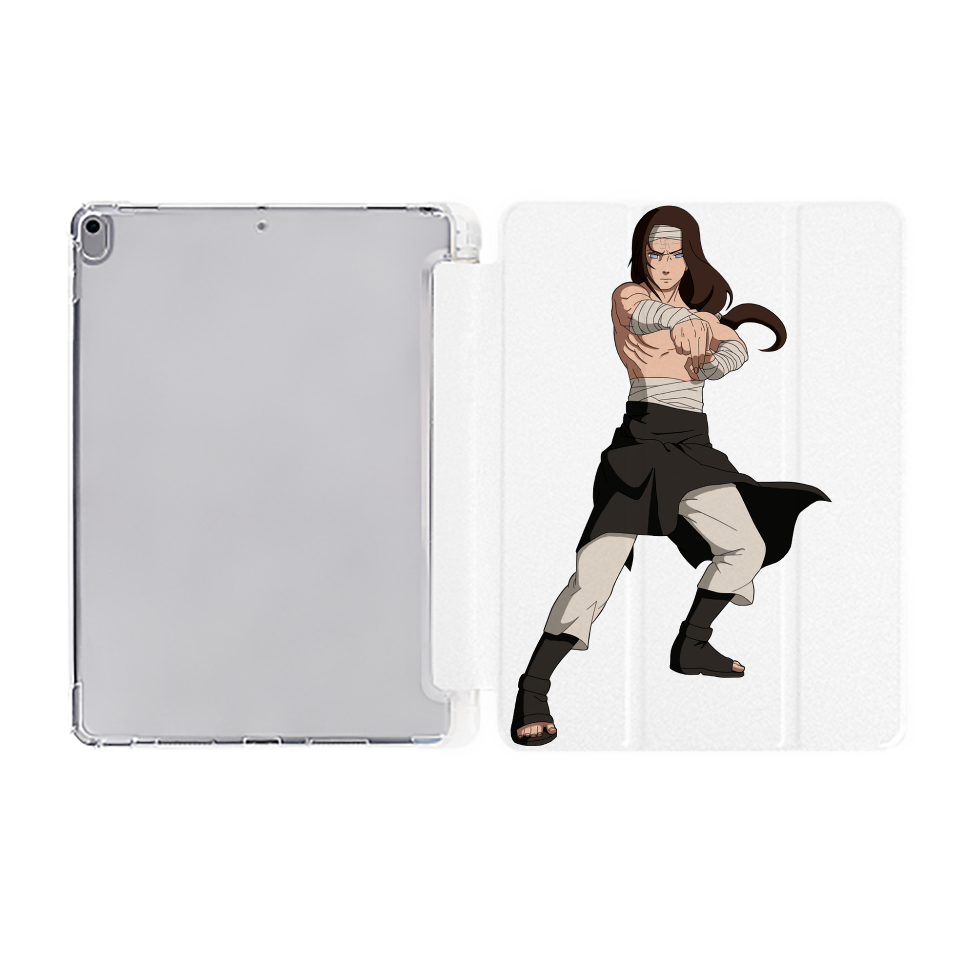 （画像用） NARUTO -ナルト- 日向ネジ Hyūga Neji IPad ケース ペン収納付き 三つ折りスタンド PUレザー×シリコン 対応機種9.5/10.5/10.9インチ